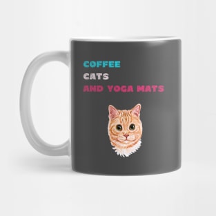 Coffee cats and yoga mats funny yoga and cat drawing Mug